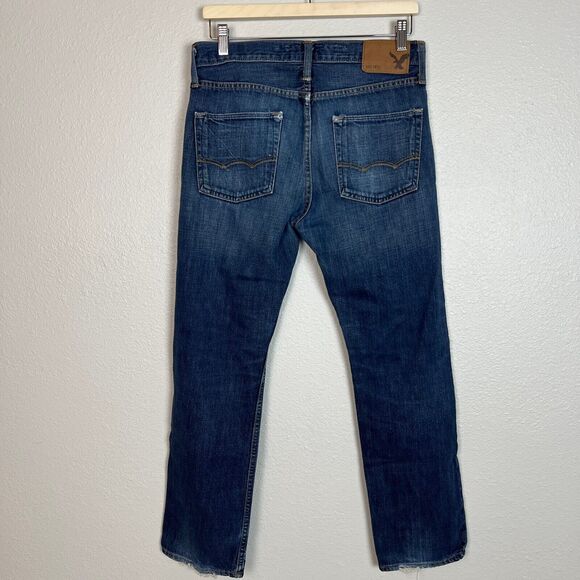 American Eagle Slim Straight Jeans Mens Size 30 Blue Denim 100% Cotton - Picture 7 of 10